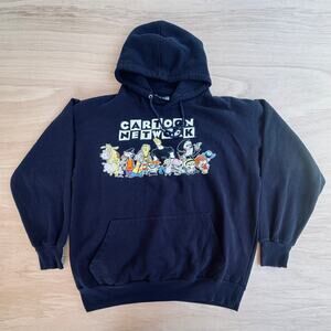 Vintage Y2k Cartoon Network Cast Ed Billy Fosters XL Black Hoodie Sweatshirt